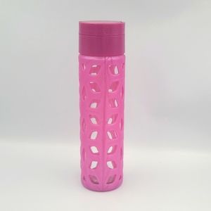 Lululemon silicone pink sparkle water glass water bottle